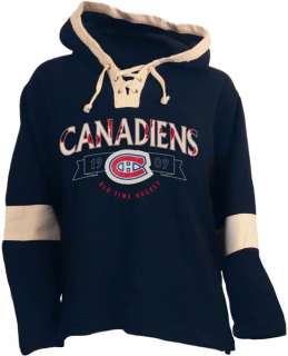Montreal Canadiens Old Time Hockey Navy Jetted Lightweight Hooded 