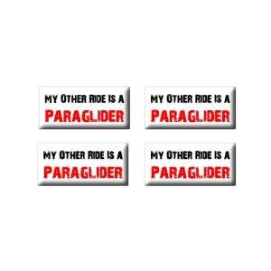   Vehicle Car Is A Paraglider 3D Domed Set of 4 Stickers Automotive