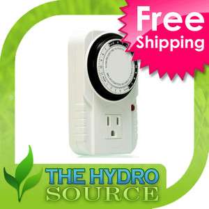 24 Hour Grounded Timer Hydroponic Lamp Light Appliance Single Outlet 