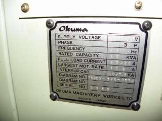 Okuma Model GU 24S CNC Cylindrical Grinder with ID Attachment, S/N 