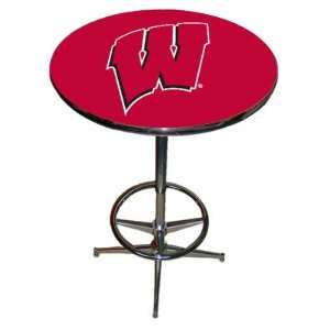  Wisconsin Badgers NCAA Team LOGO Chrome Pub Table with 