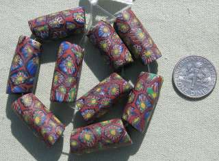 nine old antique venetian millefiori african trade beads #261  