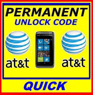 Unlock Code For AT&T HTC 7 Surround PD26100 ★INSTANT  