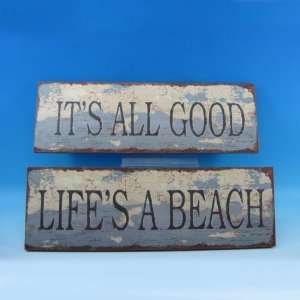  Wooden Weathered Nautical Signs 20   Set of 2