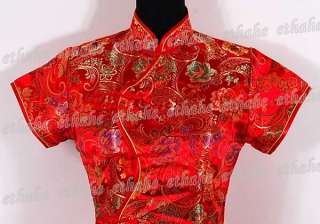 Chinese Cheongsam Floral Wedding Dress Red L/Sz.12 622Q  