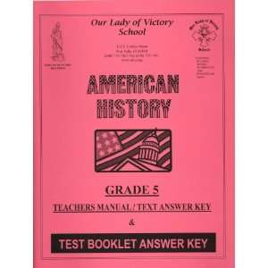  OLVS American History Teachers Manual & Test Answer Key 