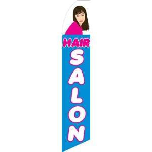  12ft x 2.5ft Hair Salon Feather Banner Flag Set   INCLUDES 