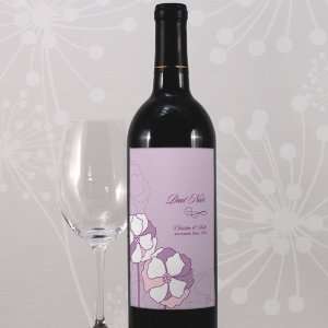  Pinwheel Poppy Wine Label   Periwinkle