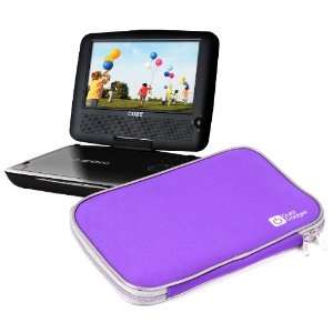  Purple Durable Neoprene Mobile DVD Player Case With Dual 