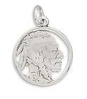 18mm Indian Head Nickel Charm .925 Sterling Silver