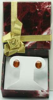 Baltic honey Amber 925 silver STUD earrings 2.40 carat  