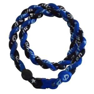  Phiten Custom Tornado Necklace   Black with Royal Blue 20 
