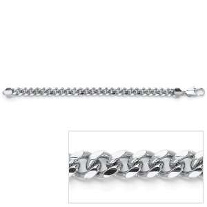  PalmBeach Jewelry Mens Silvertone Metal Curb Link Bracelet 