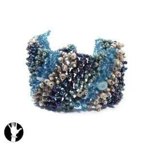    sg paris women bracelet bracelet 18cm blue comb. glass Jewelry