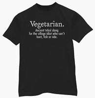 Funny Anti Vegetarian Village Idiot cant hunt T shirt  