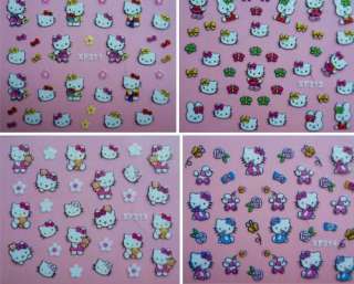 So Lovely Hello Kitty 3D Design Nail Art Stickers 24 sheets Different 