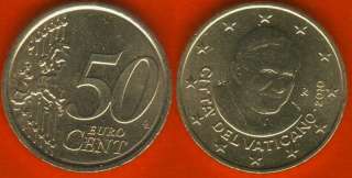 Vatican City 50 euro cents 2010 km#387 RARE UNC  