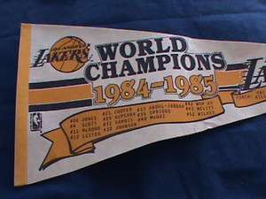 1984/85 Los Angeles Lakers World Champions Pennant Magic Pat Riley 