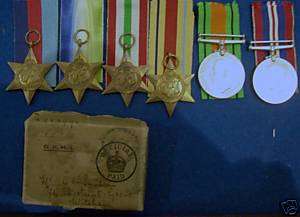 Set of 6 World War II medals, with box, inc 4 stars  