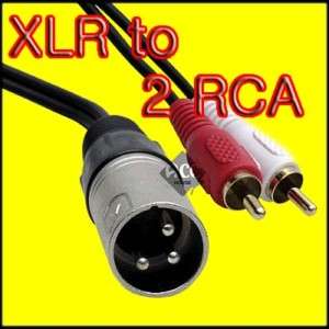 30FT XLR male to Dual RCA male Stereo Y cable 10M  