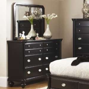    Wildon Home Malone Dresser and Mirror Set in Black