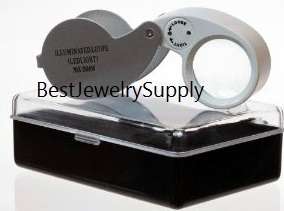   Loupe 30X Power 25mm Jewelry Magnifying Glass Magnifier Lighted w Case