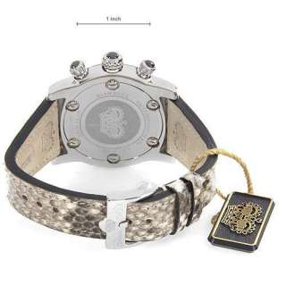 New Glam Rock watch. Swiss Made.Python leather Bracelet  