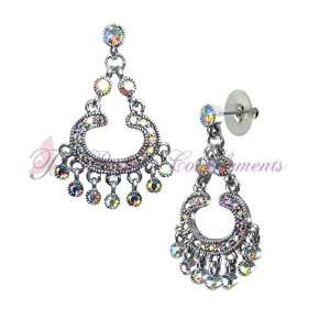 Aurora Borealis Swarovski Crystal Chandelier Earrings