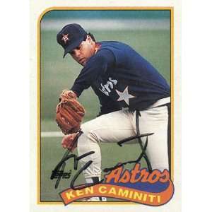  Ken Caminiti Topps Card Autographed 1989 Sports 