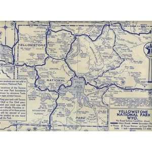  Texaco Map of Glacier & Yellowstone National Parks 
