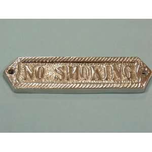 Chrome No Smoking Sign 6     Nautical Decorative Gift Solid Brass 