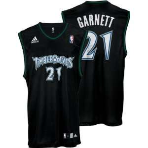  Kevin Garnett Jersey adidas Black Replica #21 Minnesota 