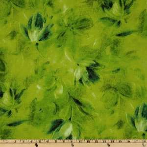  44 Wide Colorplay Large Floral Green Fabric By The Yard 