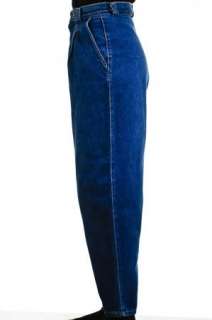 Vintage LEE 80s Tapered Leg Pleated Jeans High Waisted Dark Denim 