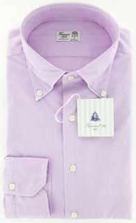 New $375 Finamore Napoli Lavender Purple Shirt L/L  