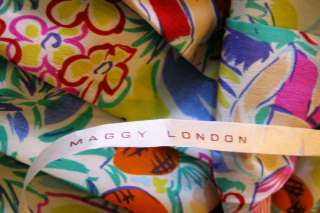 Vintage Maggy London 100% Silk Calypso Dress 2 4 6 8 Small EUC 