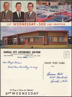 Jumbo Postcard Kansas City Auto Auction Cars 499009  