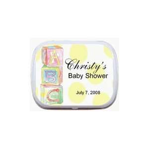  Baby Blocks   Personalized Baby Shower Favors   Mint Tins 