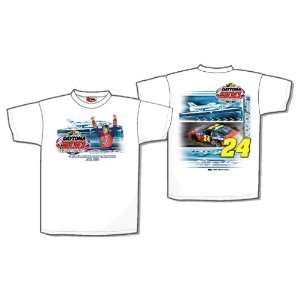 NASCAR Jeff Gordon #24 Daytona 500 Champion White Adult Medium Size T 