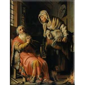  Tobit and Anna with a Kid 12x16 Streched Canvas Art by 