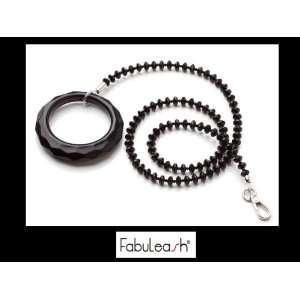  FabuLeash Bangle Leash Jet Black Fancy Glamorous Beaded 