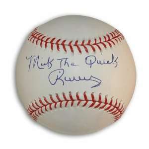 Mickey Rivers Autographed MLB Baseball Inscribed The Quick
