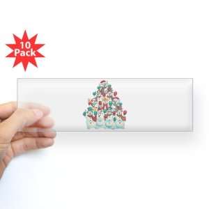  Bumper Sticker Clear (10 Pack) Christmas Holiday Stacked 