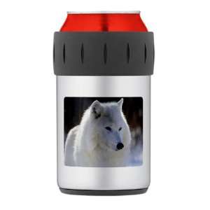    Thermos Can Cooler Koozie Arctic White Wolf 