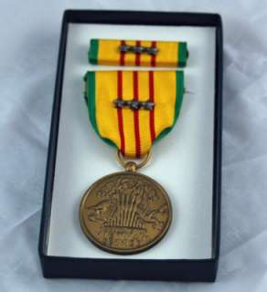 Vietnam Service Medal & 3 Bronze Stars Box Dated 1969  