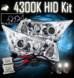 4300K HID 11 12 Chevy Cruze Twin Halo Ring Projector LED Chrome 