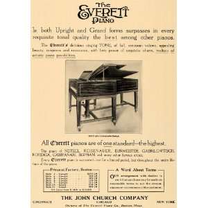  1907 Ad Everett Piano Upright Grand Old English Design 