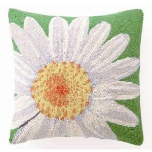 White Daisy Hooked Pillow