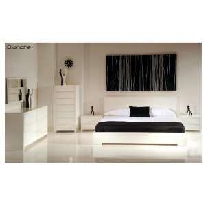  Mobital Modern White Lacquer Platform Bed