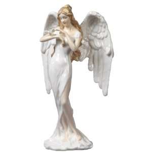  Guardian Angel with Dove Sculpture (White Dress)
